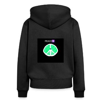 Peace - Women's Premium Organic Zip Hoodie - black - Back - Julia (174cm)
