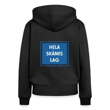 Toute l’équipe de Skåne Staffanstorp Malmö - Sweat à capuche zippé Premium bio Femme - noir - Dos - Julia (174cm)