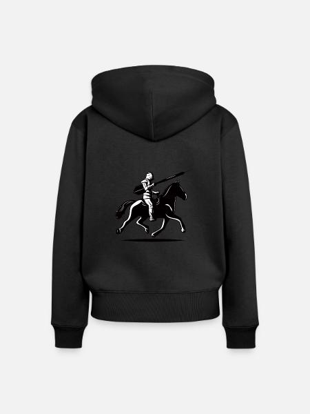 Dart Rider - Frauen Premium Bio Zip Hoodie - Schwarz
