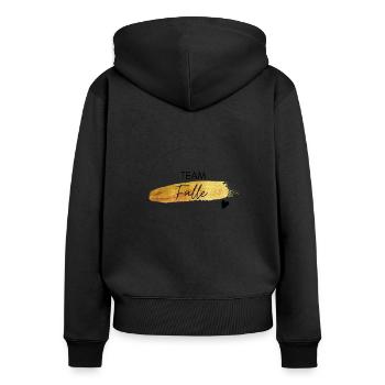 Team Fülle - positives Denken - Affirmationen - Frauen Premium Bio Zip Hoodie - Schwarz - Hinten - Julia (174cm)