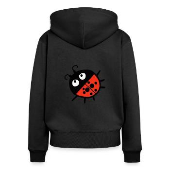 Lucky - Women's Premium Organic Zip Hoodie - black - Back - Julia (174cm)