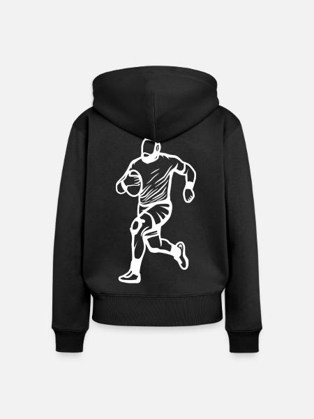Rugby Spieler - Frauen Premium Bio Zip Hoodie - Schwarz