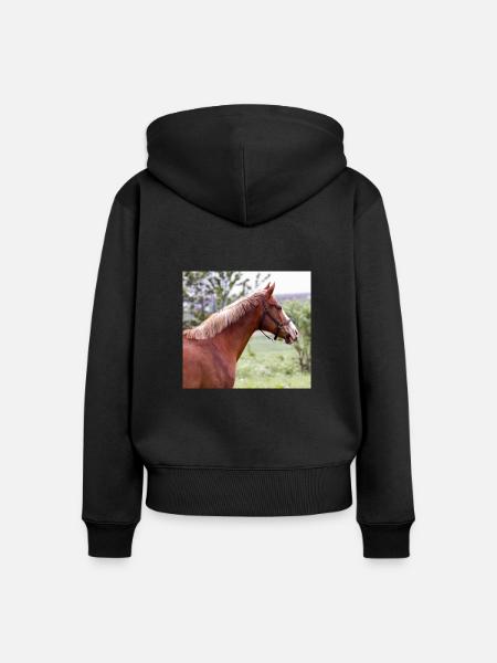 Horse. Pferd. - Frauen Premium Bio Zip Hoodie - Schwarz