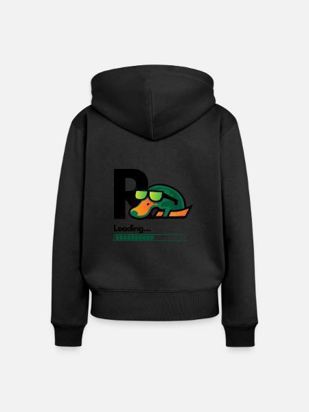 Rente Loading - Frauen Premium Bio Zip Hoodie - Schwarz