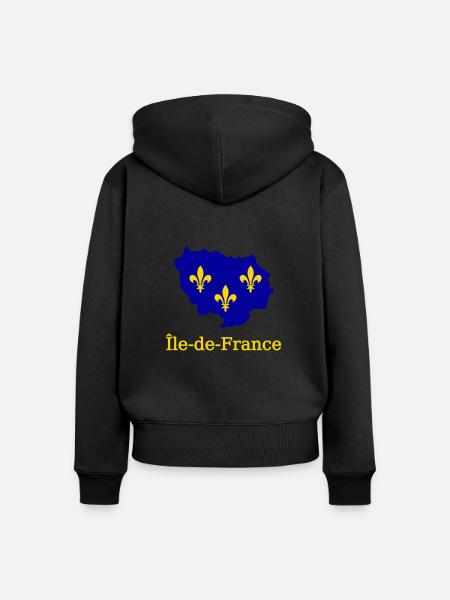 Île de France - Frauen Premium Bio Zip Hoodie - Schwarz