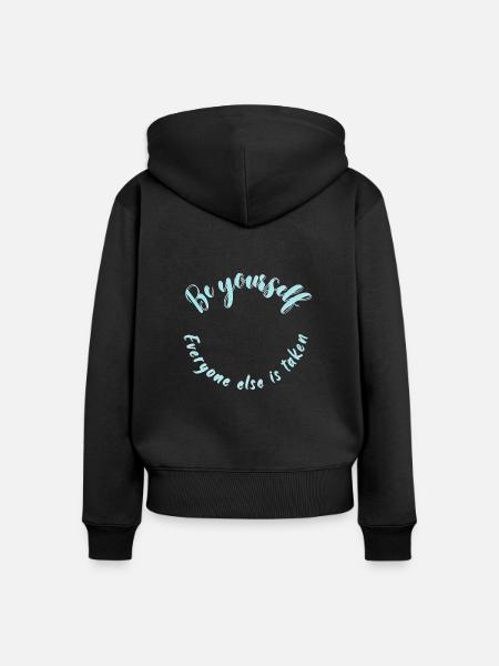 Sei du selbst - Frauen Premium Bio Zip Hoodie - Schwarz
