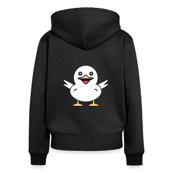 Mouette - Sweat à capuche zippé Premium bio Femme - noir - Dos - Julia (174cm)