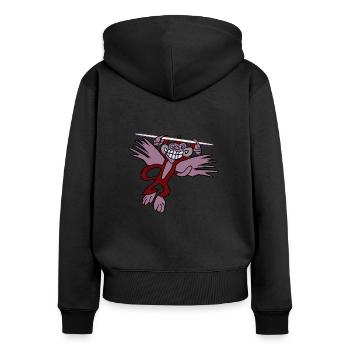 Mouche - Sweat à capuche zippé Premium bio Femme - noir - Dos - Julia (174cm)
