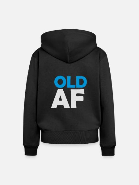 old AF Text Logo - Frauen Premium Bio Zip Hoodie - Schwarz