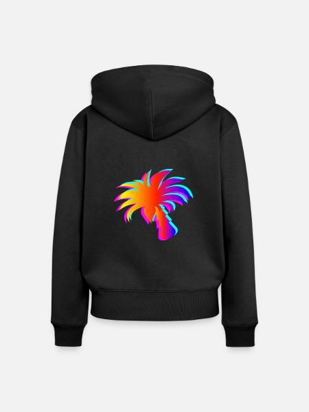 Electric Palms: Lebendige Partystimmung - Frauen Premium Bio Zip Hoodie - Schwarz