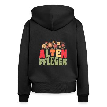 Altenpfleger Pfleger Altenpflegerin Altenpflege - Frauen Premium Bio Zip Hoodie - Schwarz - Hinten - Julia (174cm)