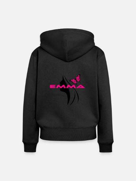 Emma - Frauen Premium Bio Zip Hoodie - Schwarz