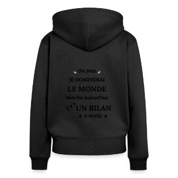 Buchhalter Buchhaltung - Frauen Premium Bio Zip Hoodie - Schwarz - Hinten - Julia (174cm)