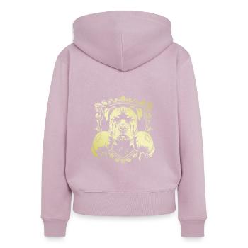 Boxer pour chien - Sweat à capuche zippé Premium bio Femme - rose poudré - Dos - Julia (174cm)