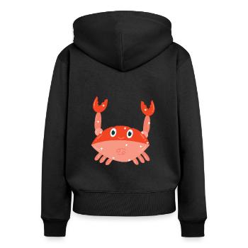 Signe du zodiaque du cancer - Sweat à capuche zippé Premium bio Femme - noir - Dos - Julia (174cm)