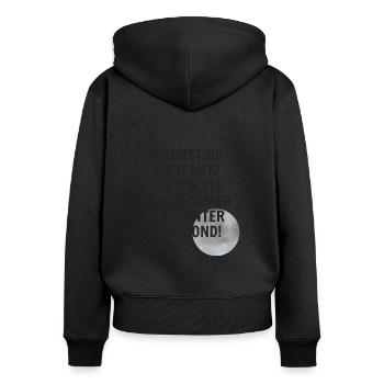 Hinter dem Mond - Frauen Premium Bio Zip Hoodie - Schwarz - Hinten - Julia (174cm)