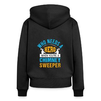 Schornsteinfeger Kaminkehrer Retro Chimney Sweeper - Frauen Premium Bio Zip Hoodie - Schwarz - Hinten - Julia (174cm)