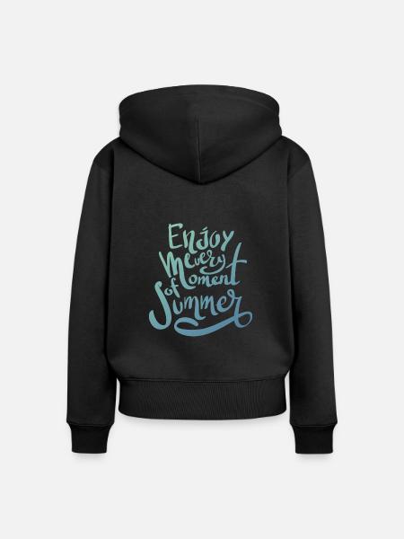 Sommer - Frauen Premium Bio Zip Hoodie - Schwarz