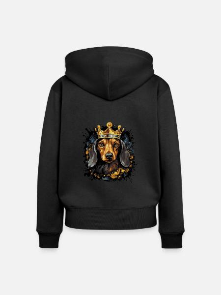 hund dackel tier - Frauen Premium Bio Zip Hoodie - Schwarz