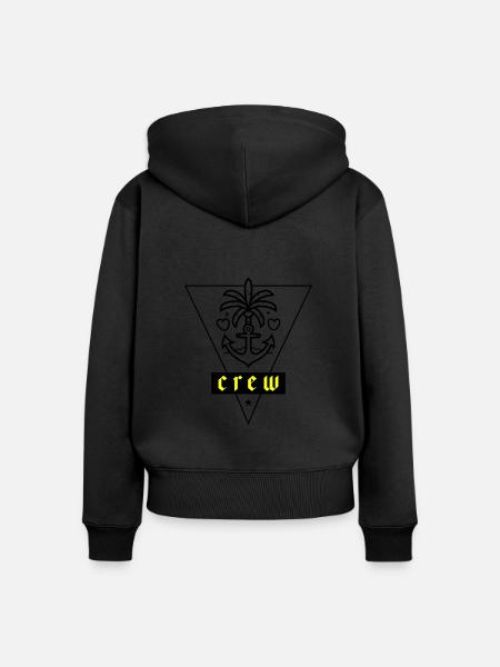 Crew Anker Liebe Urlaub - Frauen Premium Bio Zip Hoodie - Schwarz