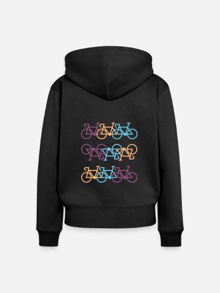 Fahrrad - Frauen Premium Bio Zip Hoodie - Schwarz