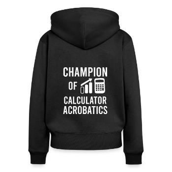 Buchhalter Accountant Finanzexperten Sprüche - Frauen Premium Bio Zip Hoodie - Schwarz - Hinten - Julia (174cm)