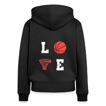 Basketball Basketballspieler Vintage Spruch Basket - Frauen Premium Bio Zip Hoodie - Schwarz - Hinten - Julia (174cm)