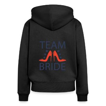 Brautteam. Geschenkidee. Spaß. Heirat. - Frauen Premium Bio Zip Hoodie - Schwarz - Hinten - Julia (174cm)