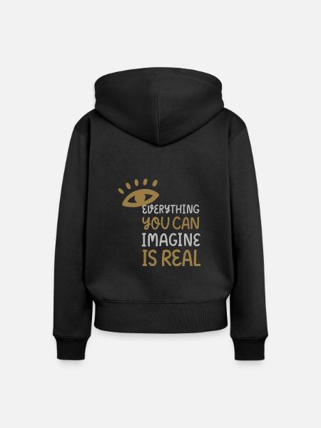 Alles ist echt - Frauen Premium Bio Zip Hoodie - Schwarz
