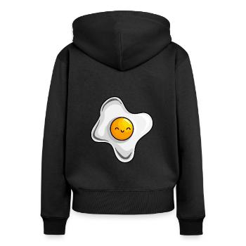 egg design - Women's Premium Organic Zip Hoodie - black - Back - Julia (174cm)