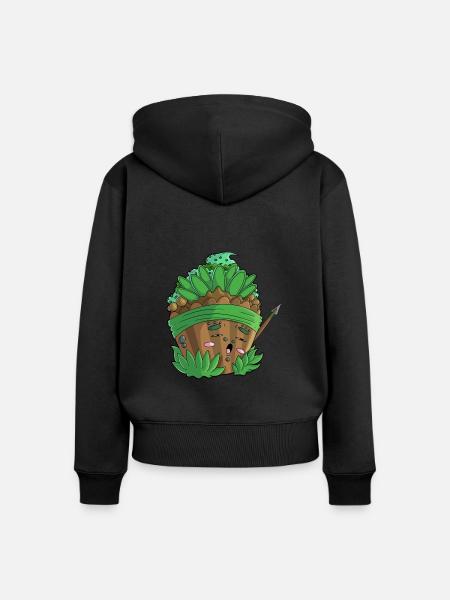 Jungle Cupcake - Frauen Premium Bio Zip Hoodie - Schwarz