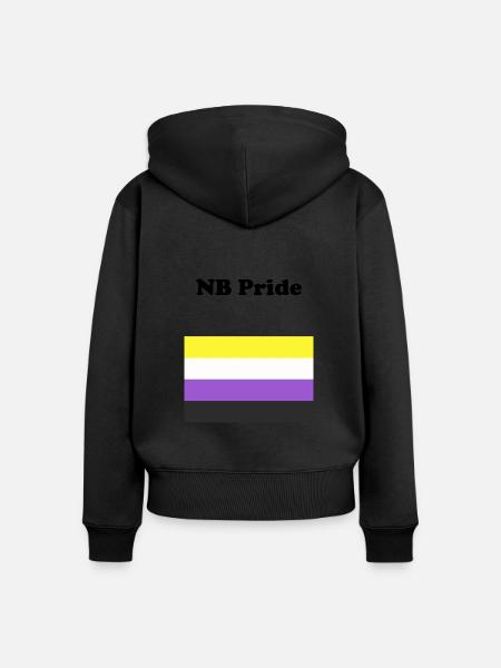 Nicht-binärer NB-Stolz - Frauen Premium Bio Zip Hoodie - Schwarz