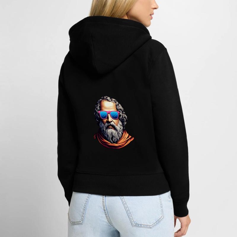 Retro Philosopher Bust Women's Premium Organic Zip Hoodie