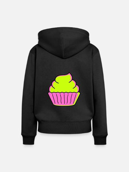 cupcake - Frauen Premium Bio Zip Hoodie - Schwarz