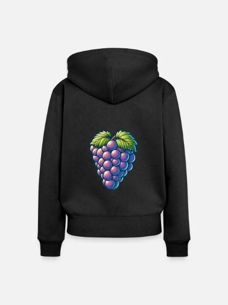 Trauben - Frauen Premium Bio Zip Hoodie - Schwarz
