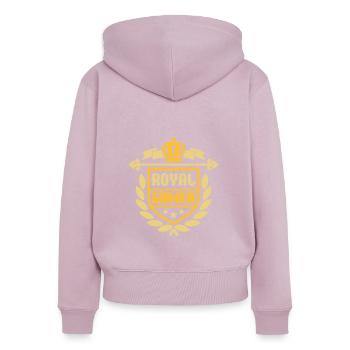 Royal Gamer (blason) - Sweat à capuche zippé Premium bio Femme - rose poudré - Dos - Julia (174cm)