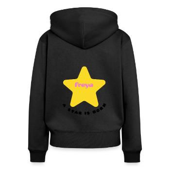 a star is born - Freya - Frauen Premium Bio Zip Hoodie - Schwarz - Hinten - Julia (174cm)