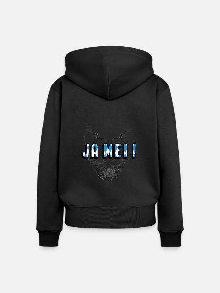 ja mei bayrisch dialekt - Frauen Premium Bio Zip Hoodie - Schwarz
