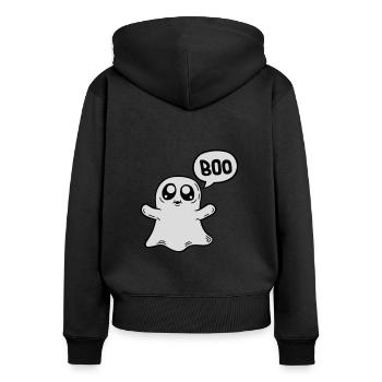 Little sweet boo ghost - Women's Premium Organic Zip Hoodie - black - Back - Julia (174cm)