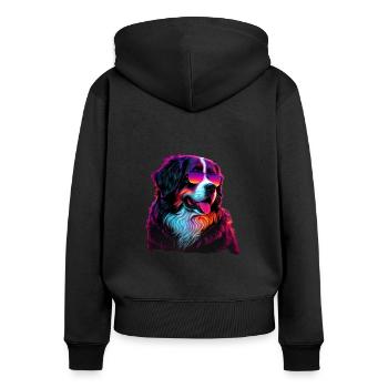 Bernese Mountain Dog Dogs Bernese Mountain Dogs - Women's Premium Organic Zip Hoodie - black - Back - Julia (174cm)