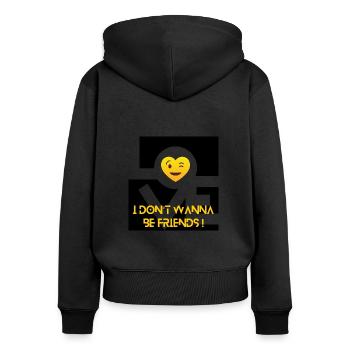 More than friendship - Women's Premium Organic Zip Hoodie - black - Back - Julia (174cm)