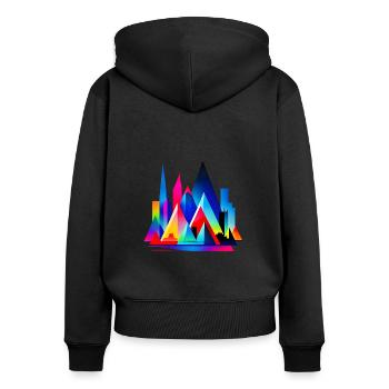 La ville des rêves - Sweat à capuche zippé Premium bio Femme - noir - Dos - Julia (174cm)