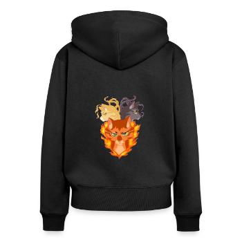 Firestar Firestar Sandstorm Greystripe Cats - Women's Premium Organic Zip Hoodie - black - Back - Julia (174cm)