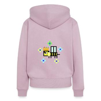 Queen Bee - Women's Premium Organic Zip Hoodie - dusky pink - Back - Julia (174cm)