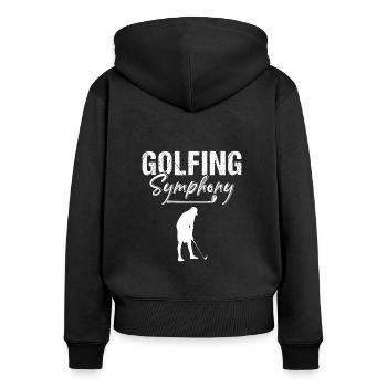 Golfer Golfing Vintage Golf Masters Golfspieler - Frauen Premium Bio Zip Hoodie - Schwarz - Hinten - Julia (174cm)
