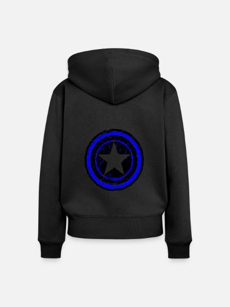 stern cw bl - Frauen Premium Bio Zip Hoodie - Schwarz