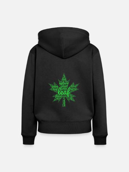 grünes Blatt - Frauen Premium Bio Zip Hoodie - Schwarz