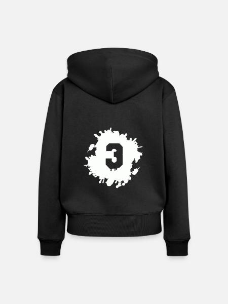 3 klecks - Frauen Premium Bio Zip Hoodie - Schwarz