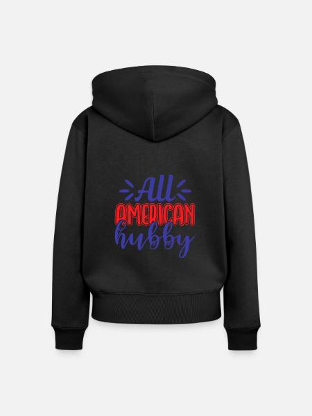 All American Hubby - Frauen Premium Bio Zip Hoodie - Schwarz