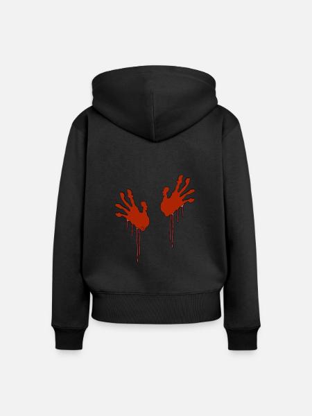 blutige Hände - Frauen Premium Bio Zip Hoodie - Schwarz